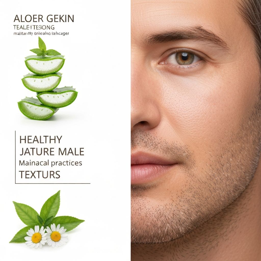 Healthy mature male skin and natural skincare